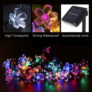 100 LED Solar String Lights 12M（39ft）Garden Fairy Lights 8 Modes Outdoor IP65 Waterproof Commercial Grade Multi-Color for Party Patio Garden Festoon Party